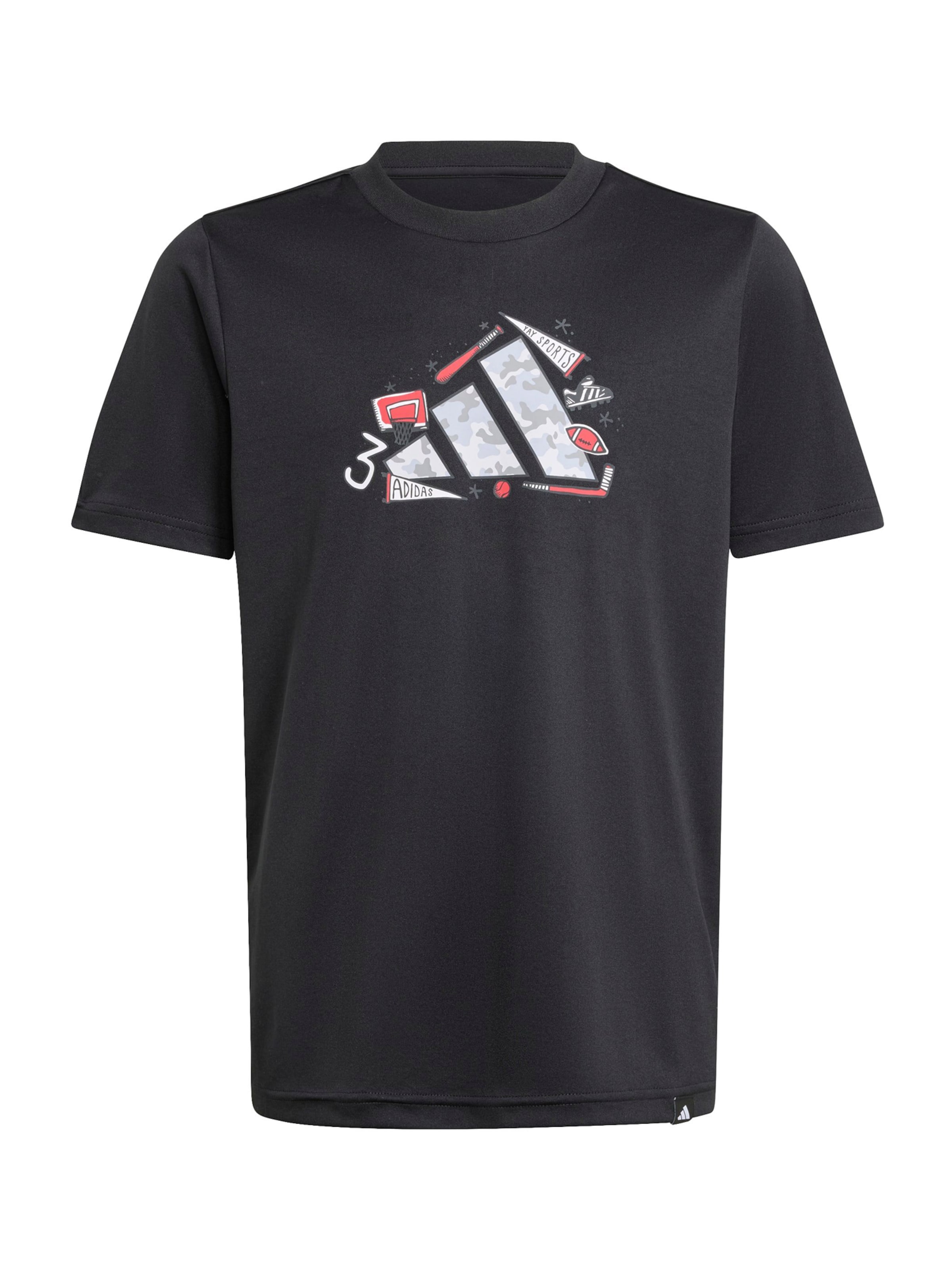 ADIDAS SPORTSWEARTehnička sportska majica - crna boja: prednji dio