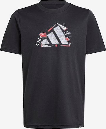 juoda ADIDAS SPORTSWEAR Sportiniai marškinėliai: priekis