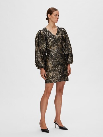 SELECTED FEMME Cocktailjurk 'PAULA' in Goud: voorkant