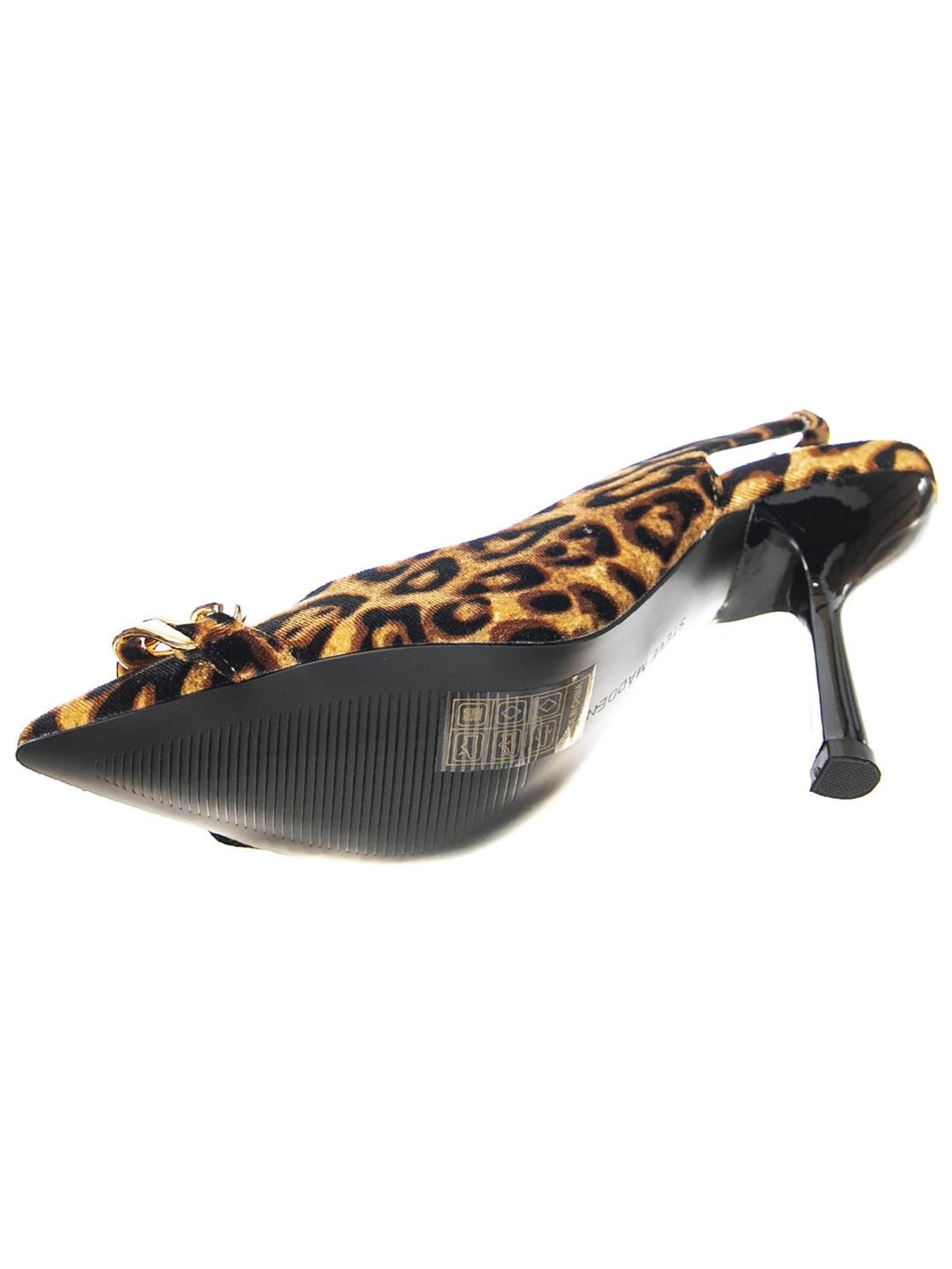 Escarpins à bride arrière 'Womens Jazzily Leopard Velvet Sandals' STEVE MADDEN en mélange de couleurs