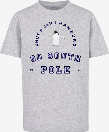 T-Shirt 'Pinguin Knut & Jan Hamburg' F4NT4STIC en gris : devant