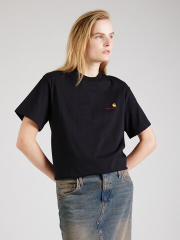 Carhartt WIP Shirt 'American Script' in Zwart: voorkant