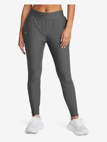 UNDER ARMOUR Skinny Sportbroek 'Qualifier Elite' in Grijs: voorkant