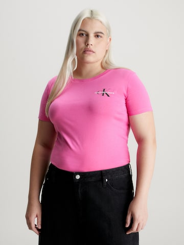 rožinė Calvin Klein Jeans Curve Marškinėliai