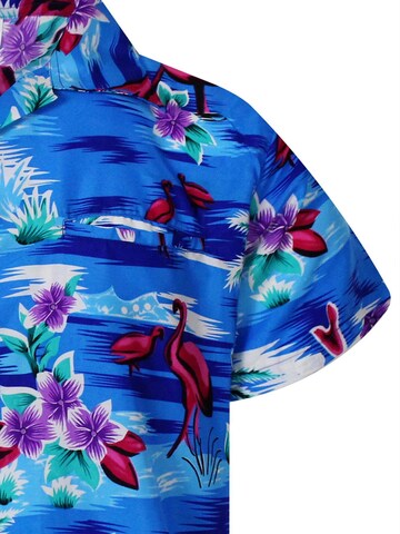 King Kameha - Camiseta 'Flamingos' en azul