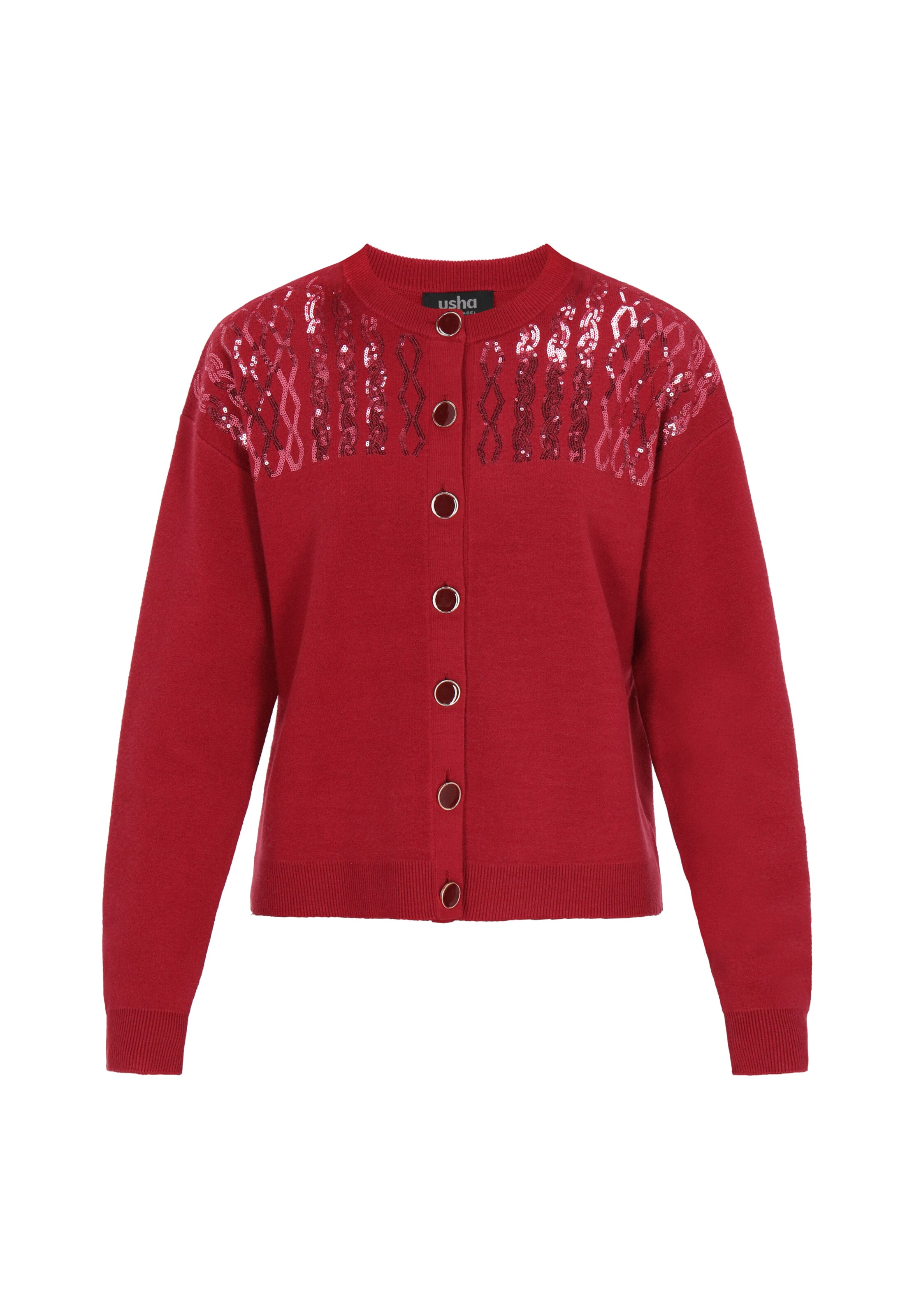 Cardigan usha BLACK LABEL en rouge : devant
