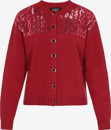 Cardigan usha BLACK LABEL en rouge : devant