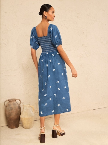 Robe love & roses en bleu