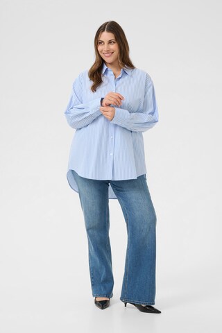 KAFFE CURVE Bluse 'Victa ' in Blau