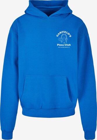 Merchcode Sweatshirt 'Garfield 45 - Pizza Club' in Blau: predná strana