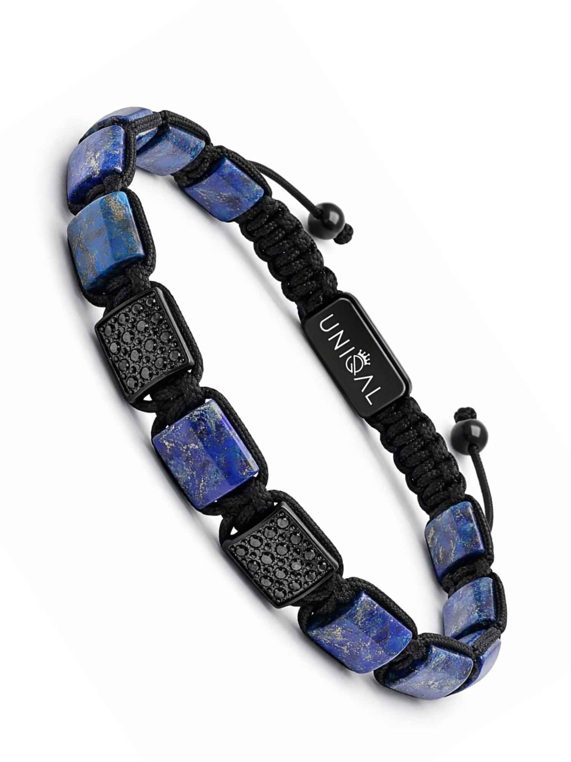 UNIQAL Bracelet 'LAPIS LAZULI ZIRKONIA' in Blue: front