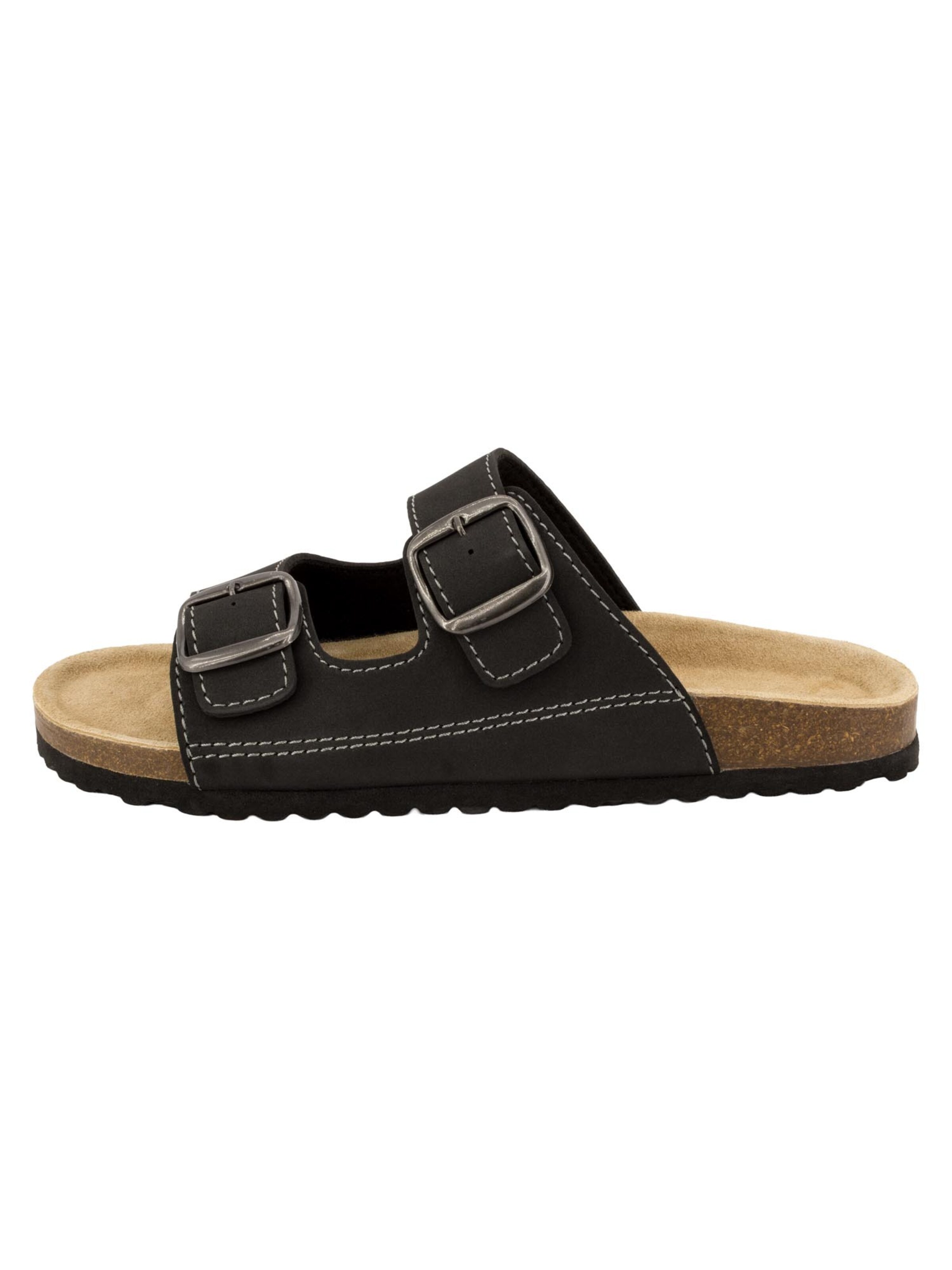 SUPERSOFT by Indigo Pantolette 'Classic' in Schwarz: Vorderseite