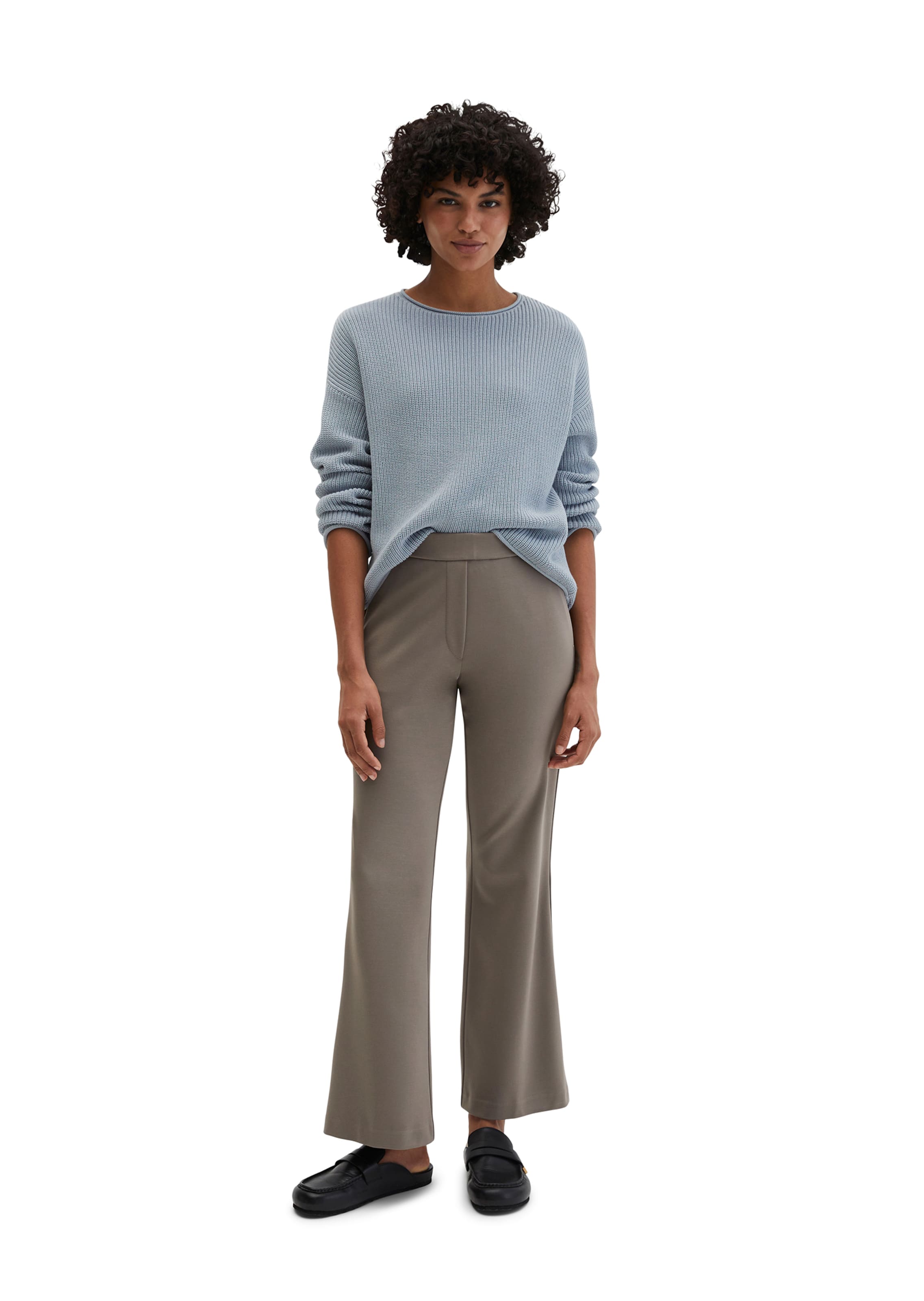 Marc O'Polo Flared Broek 'Marthe' in Bruin