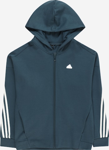 ADIDAS SPORTSWEAR Athletic Zip-Up Hoodie 'Future Icons 3-Stripes ' in Blue: front