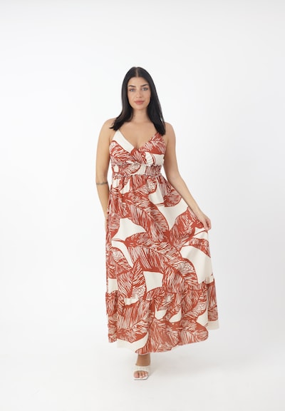 Elara Kleid in 40-42 in orange / weiß, Produktansicht