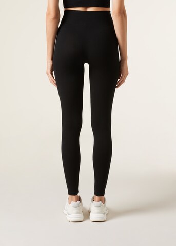 CALZEDONIA Skinny Athletic Pants in Black