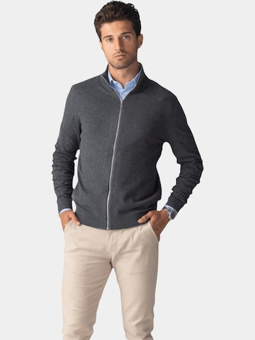 TEESHOPPEN Knit Cardigan in Grey: front