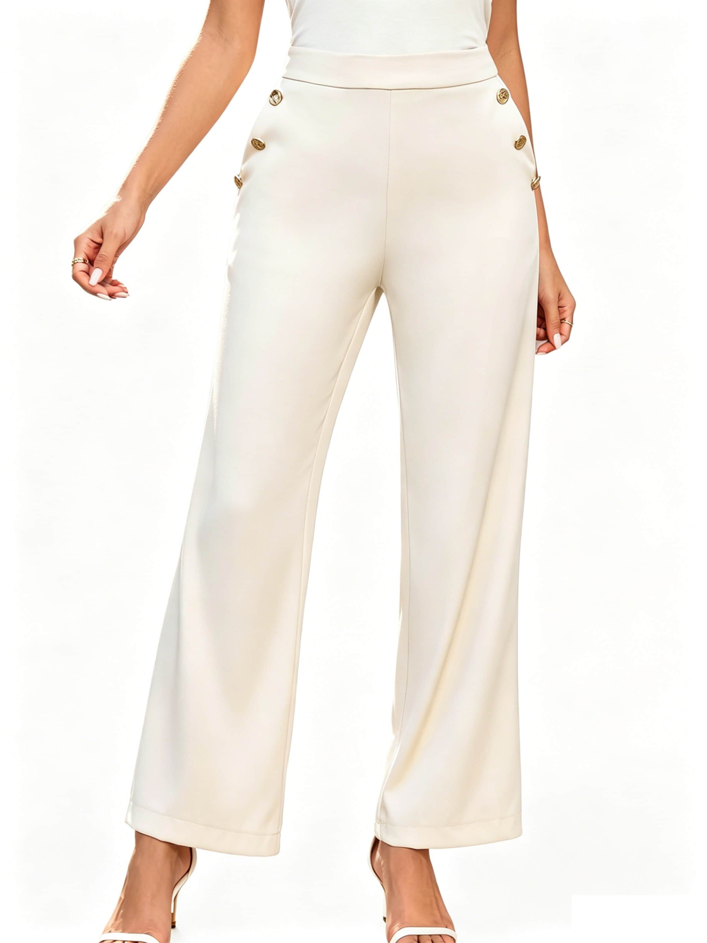 KoJooin Hose 'Weit geschnittene Anzughose für Damen, hochtaillierte Arbeitshose, Business-Casual-Hose mit Knöpfen'‌‌‌‌ in Orange