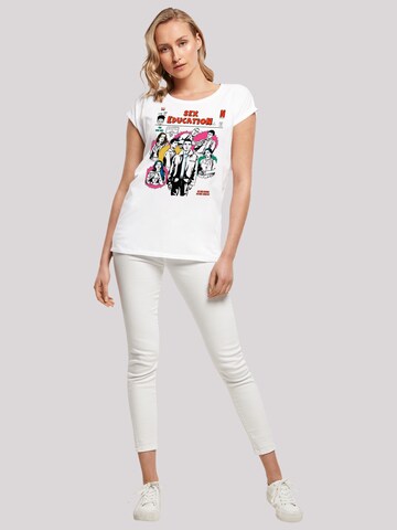 F4NT4STIC Shirt 'Sex Education Magazine Cover Netflix TV Series' in Wit