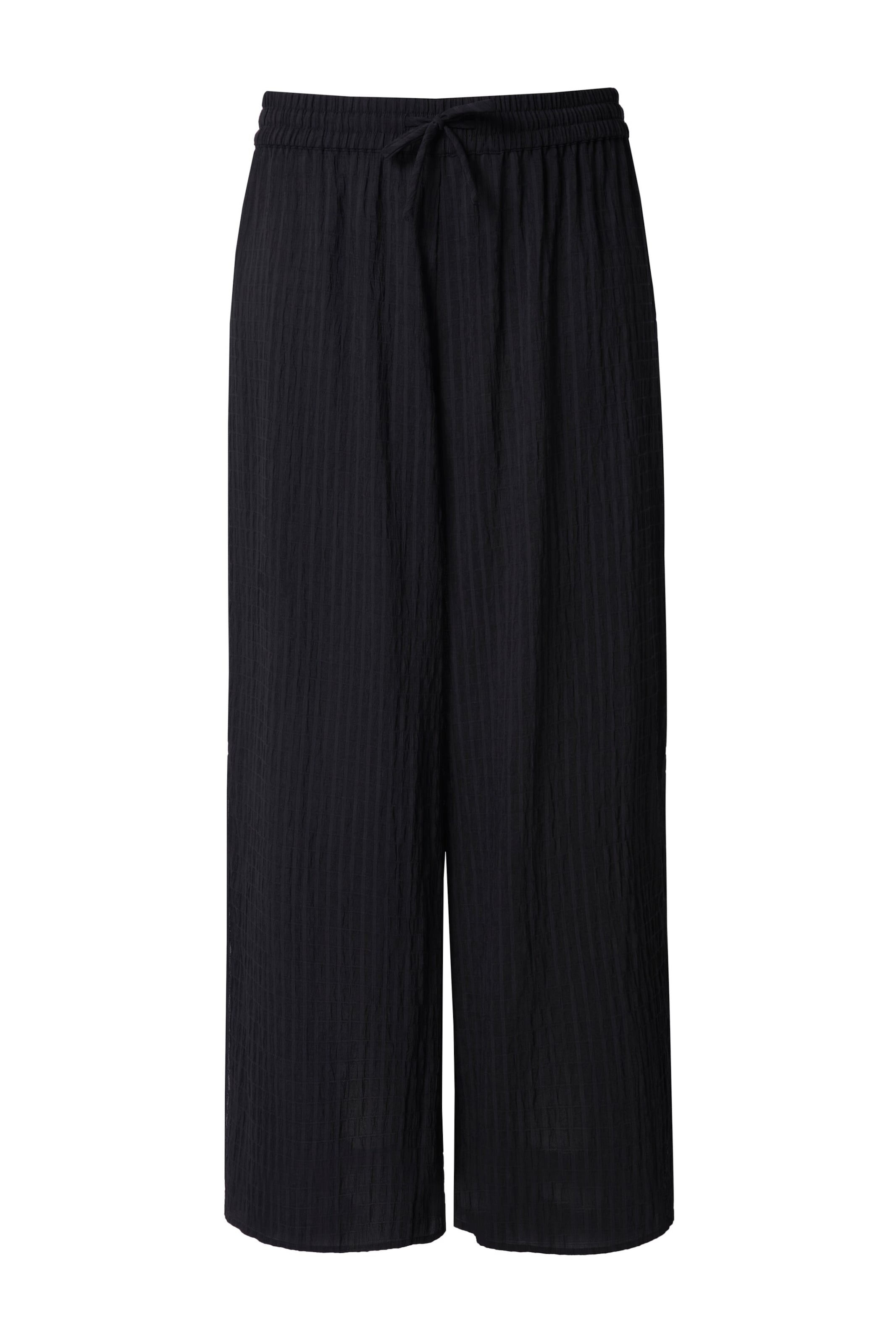 Ulla Popken Wide leg Trousers in Black: front