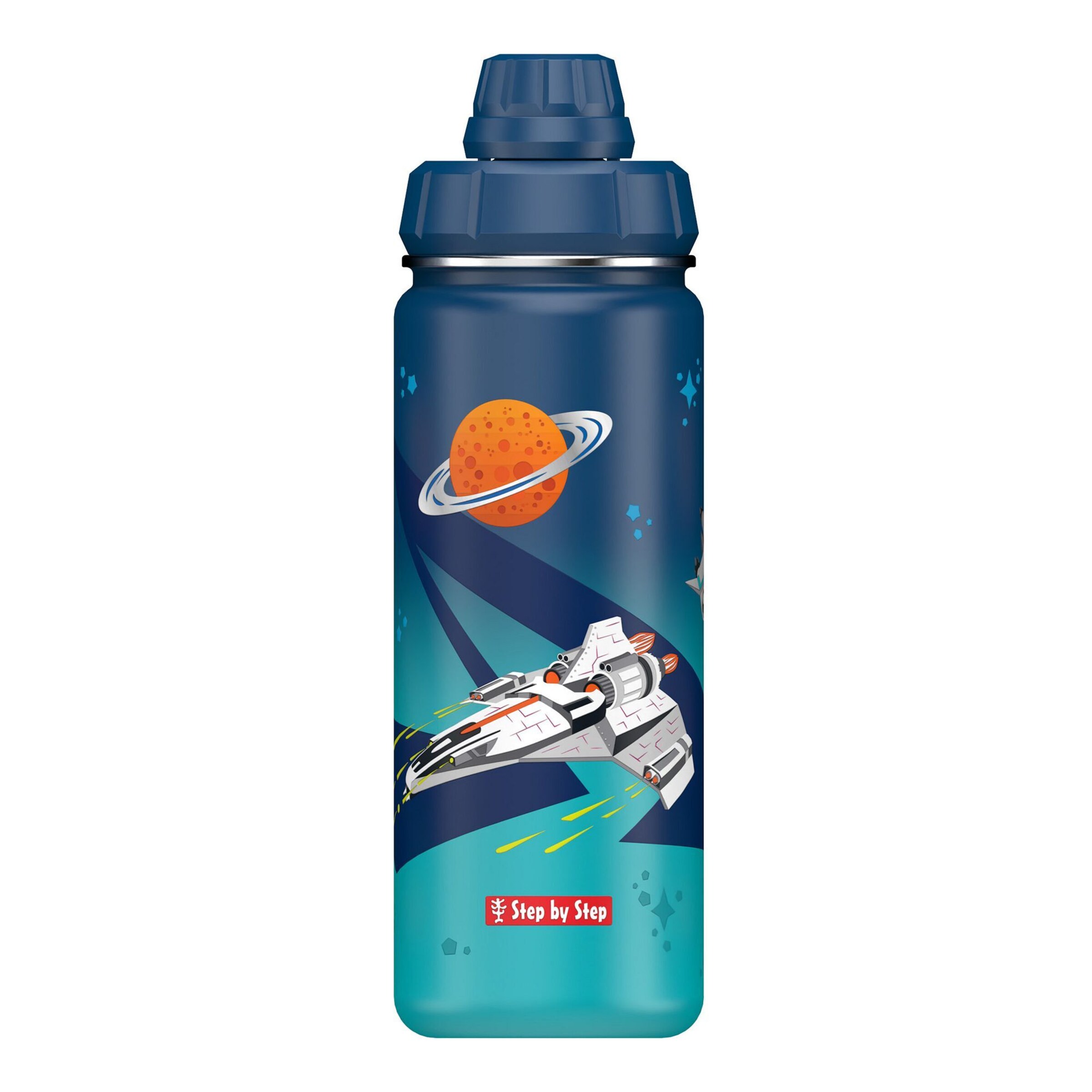 STEP BY STEP Trinkflasche in Blau: Vorderseite