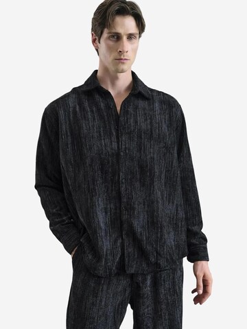 Fit confort Chemise Giesto en noir : devant