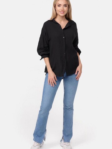 Worldclassca Bluse 'Damen Musselin Bluse Sommer'‌‌‌‌‌‌‌‌‌ in Schwarz