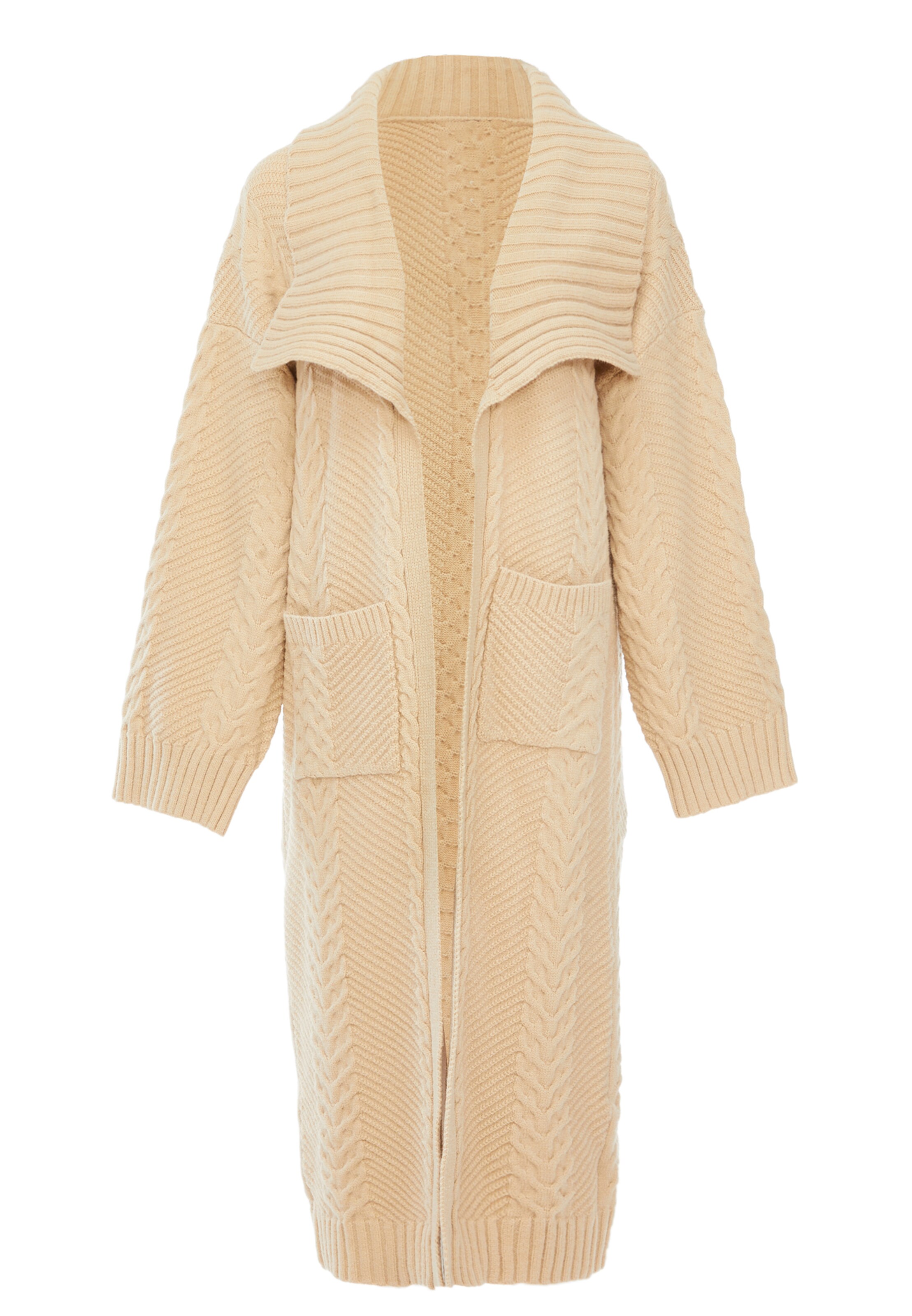 caissa - Casaco de malha em bege: frente