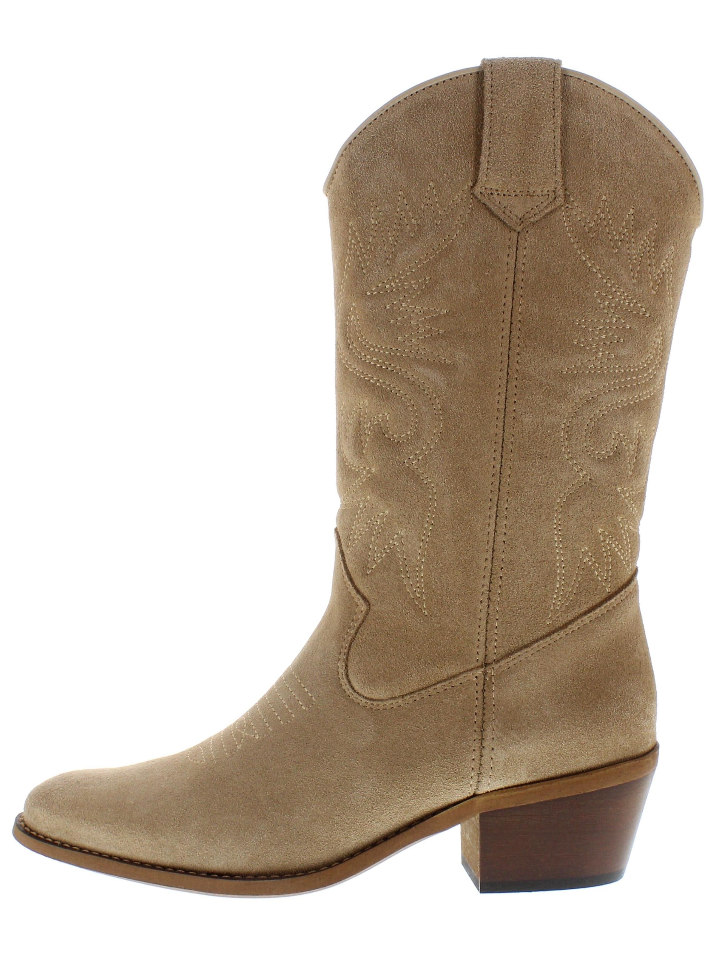 XAVER LUIS Schuhmanufaktur Cowboystiefel 'MAE'‌ in Beige: Vorderseite