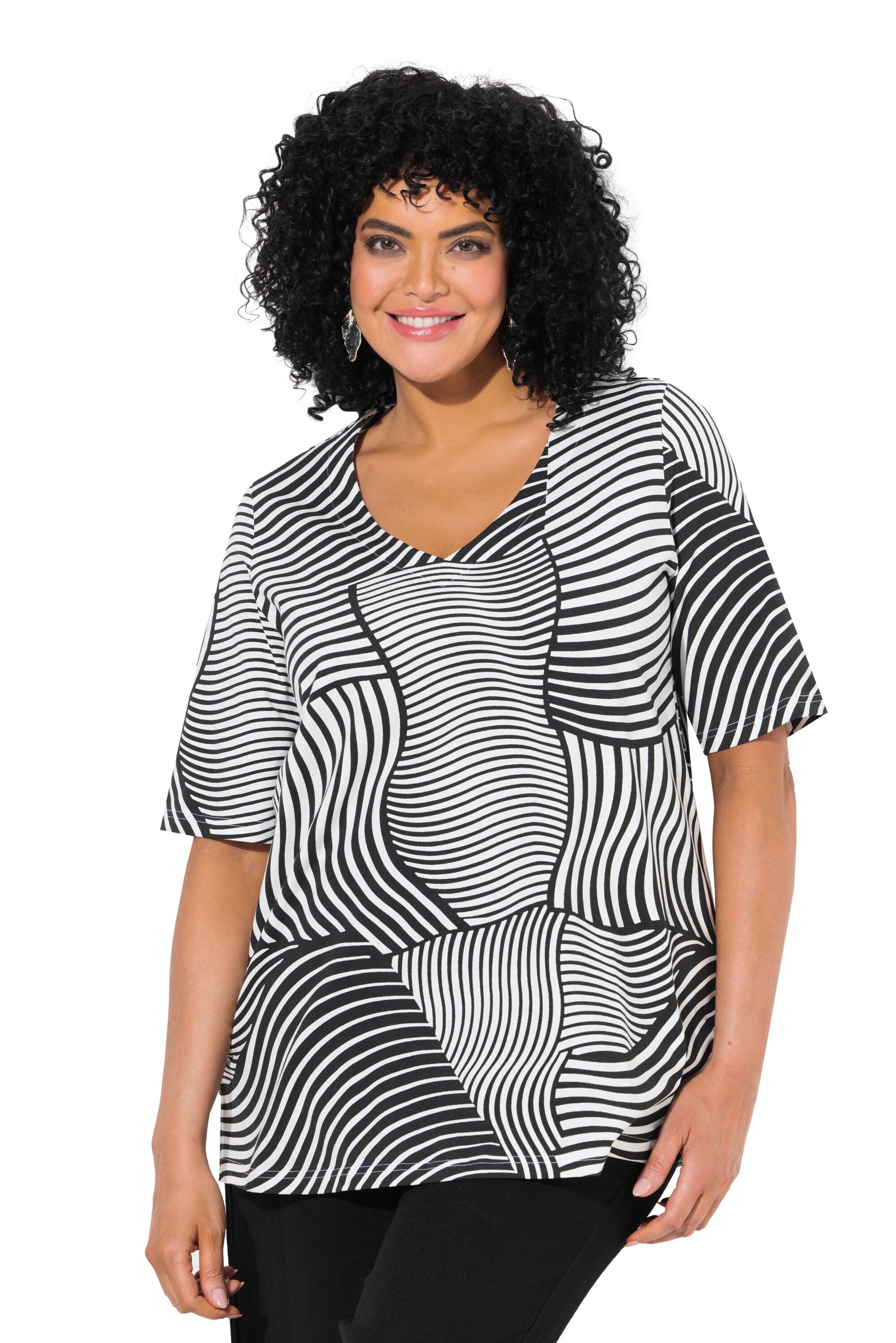 Ulla Popken Shirt in Schwarz: Vorderseite