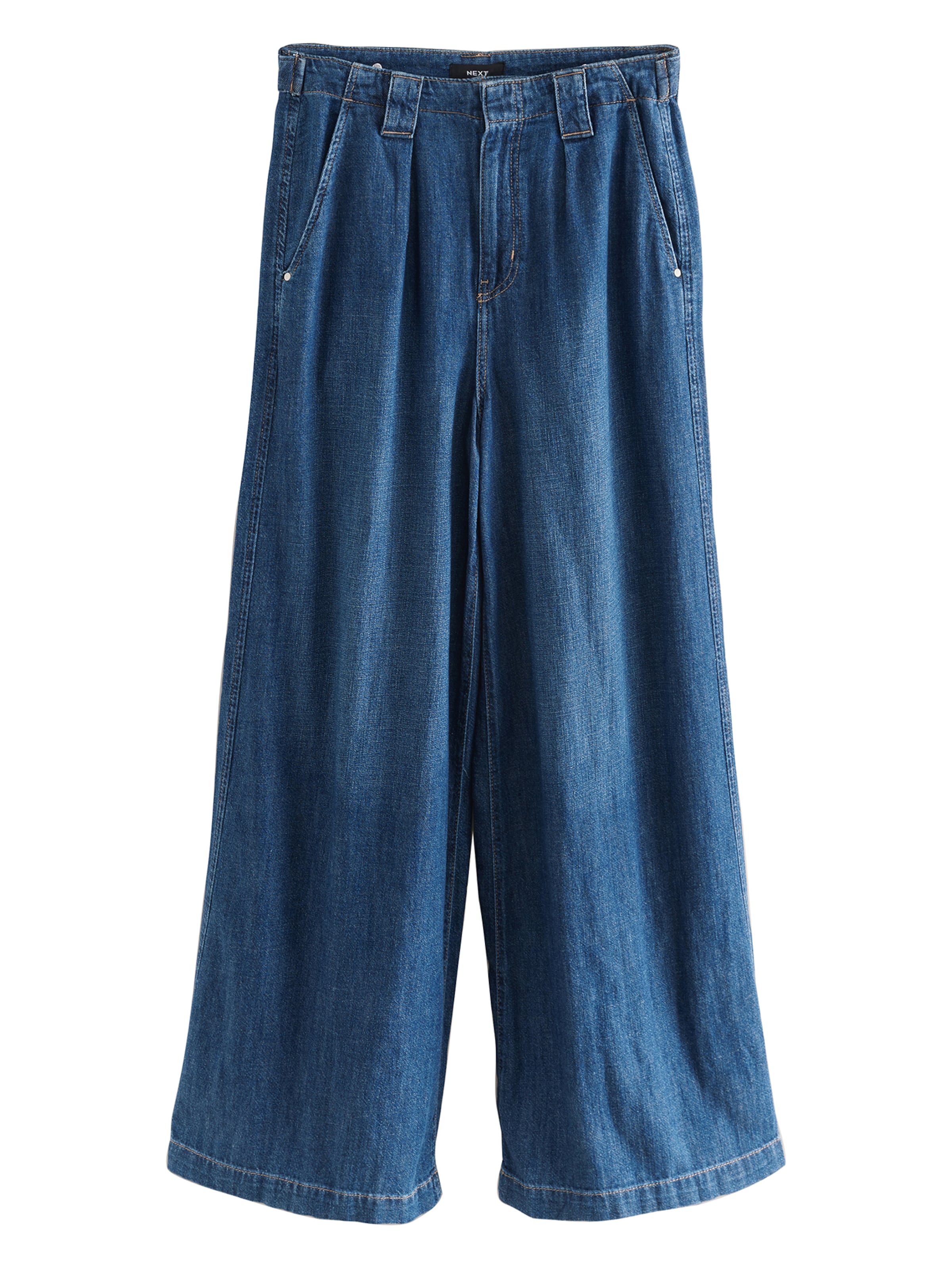 Next Широки крачоли Дънки с набор в синьо: отпред