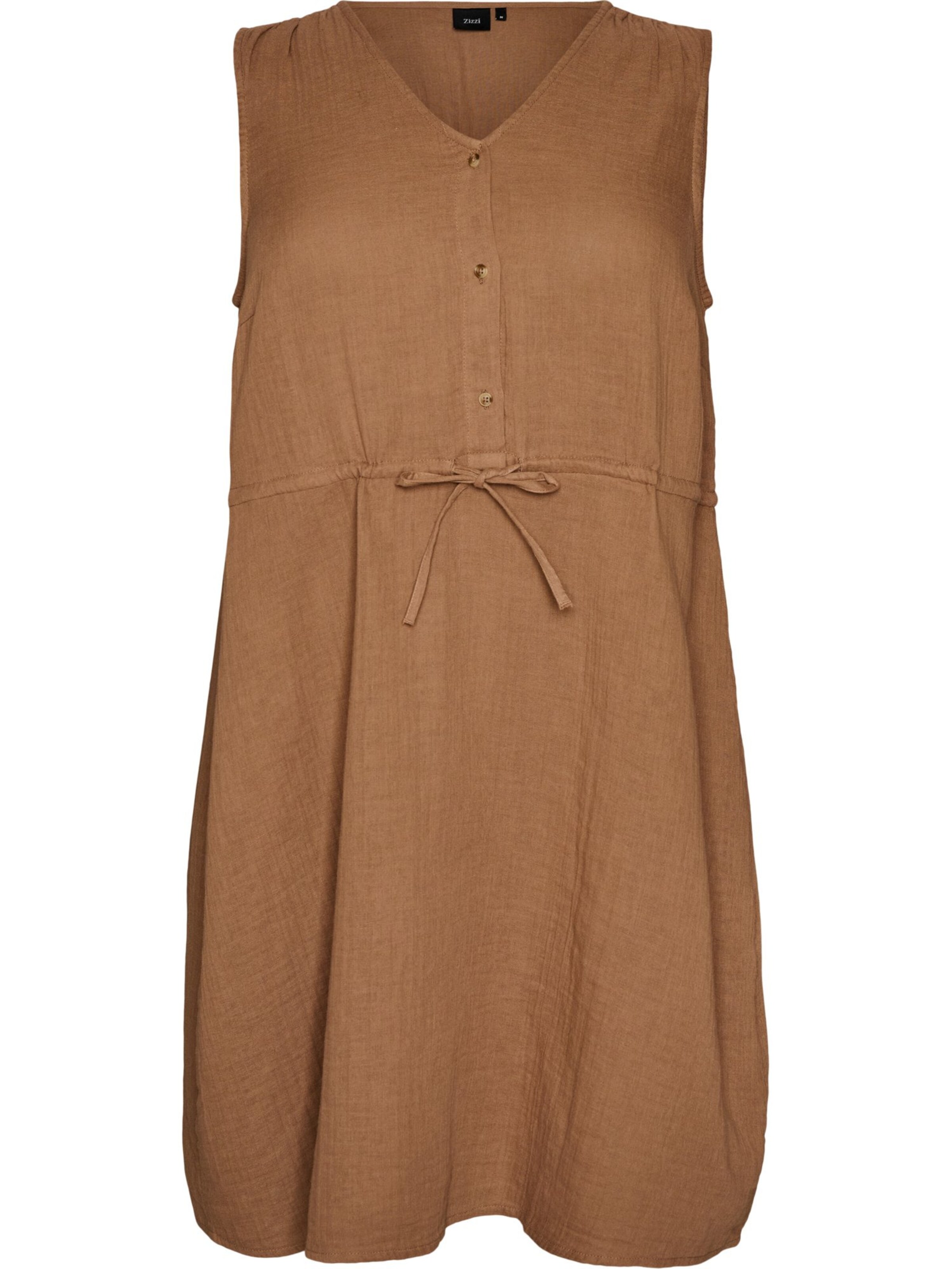 Zizzi Letní šaty 'Vvivu' – hnědá: přední strana