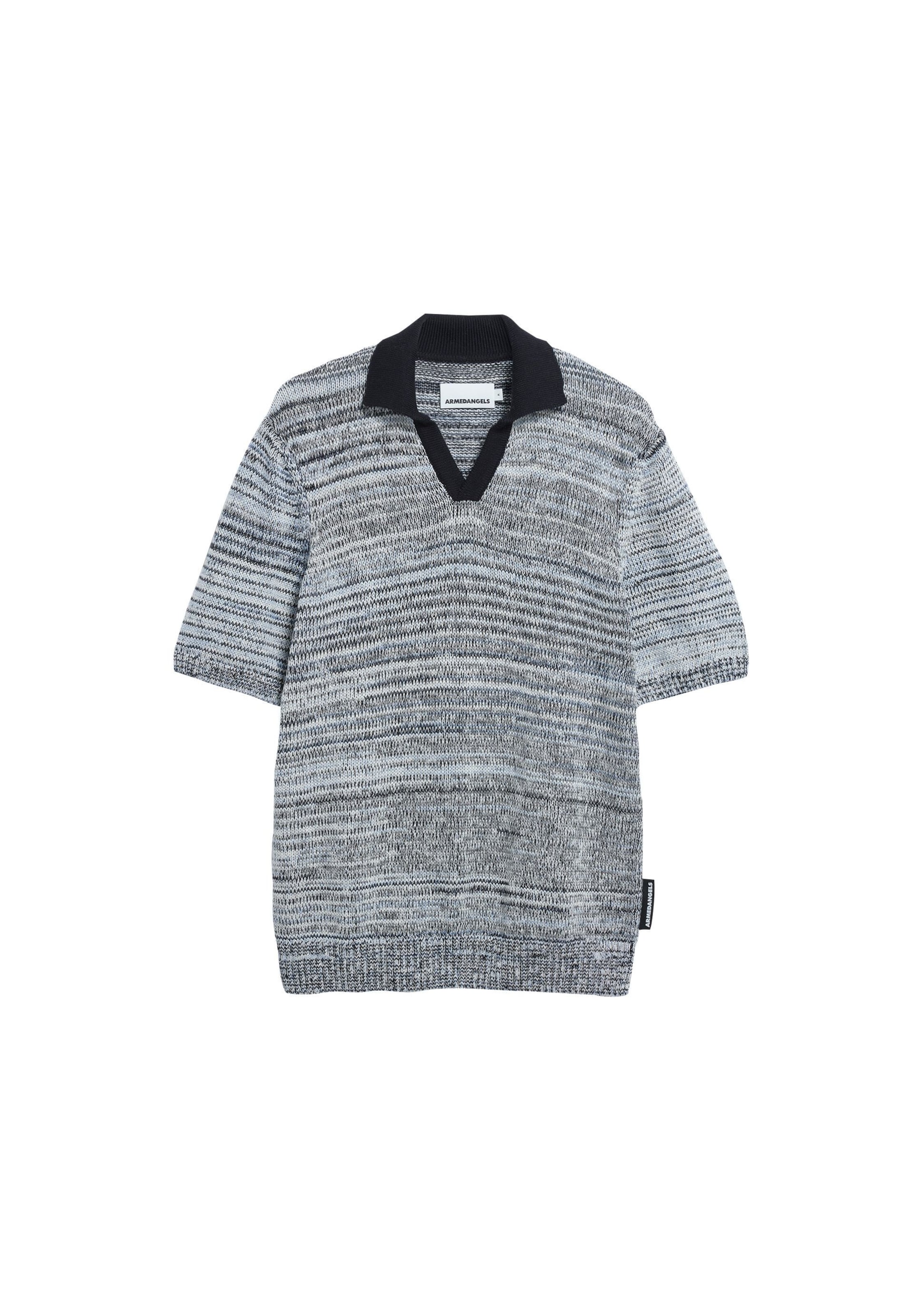 ARMEDANGELS Strickpolo YARNMIX in Blau: Vorderseite