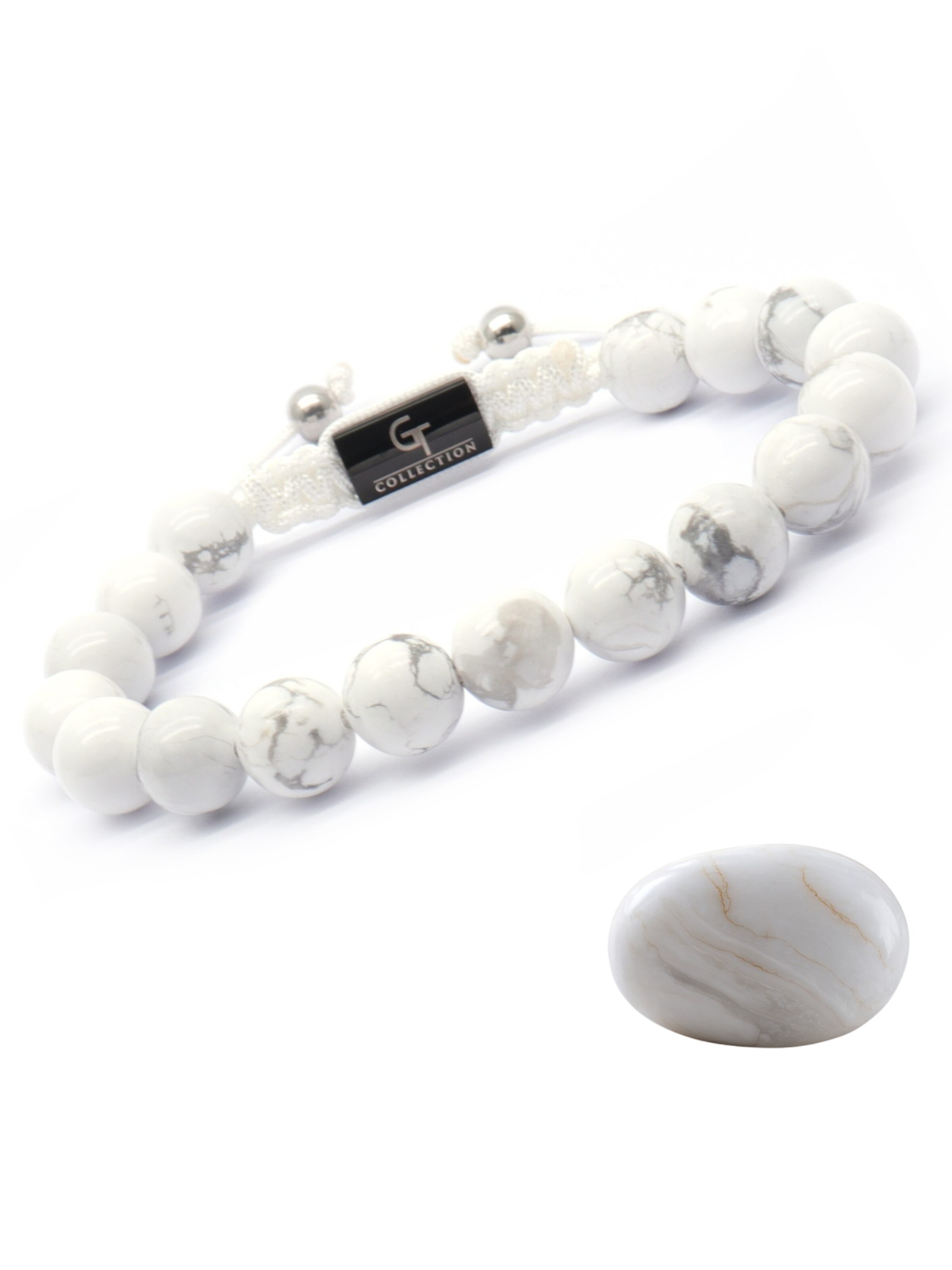 GT Collection - Pulsera 'Single-Bead' en blanco: frente
