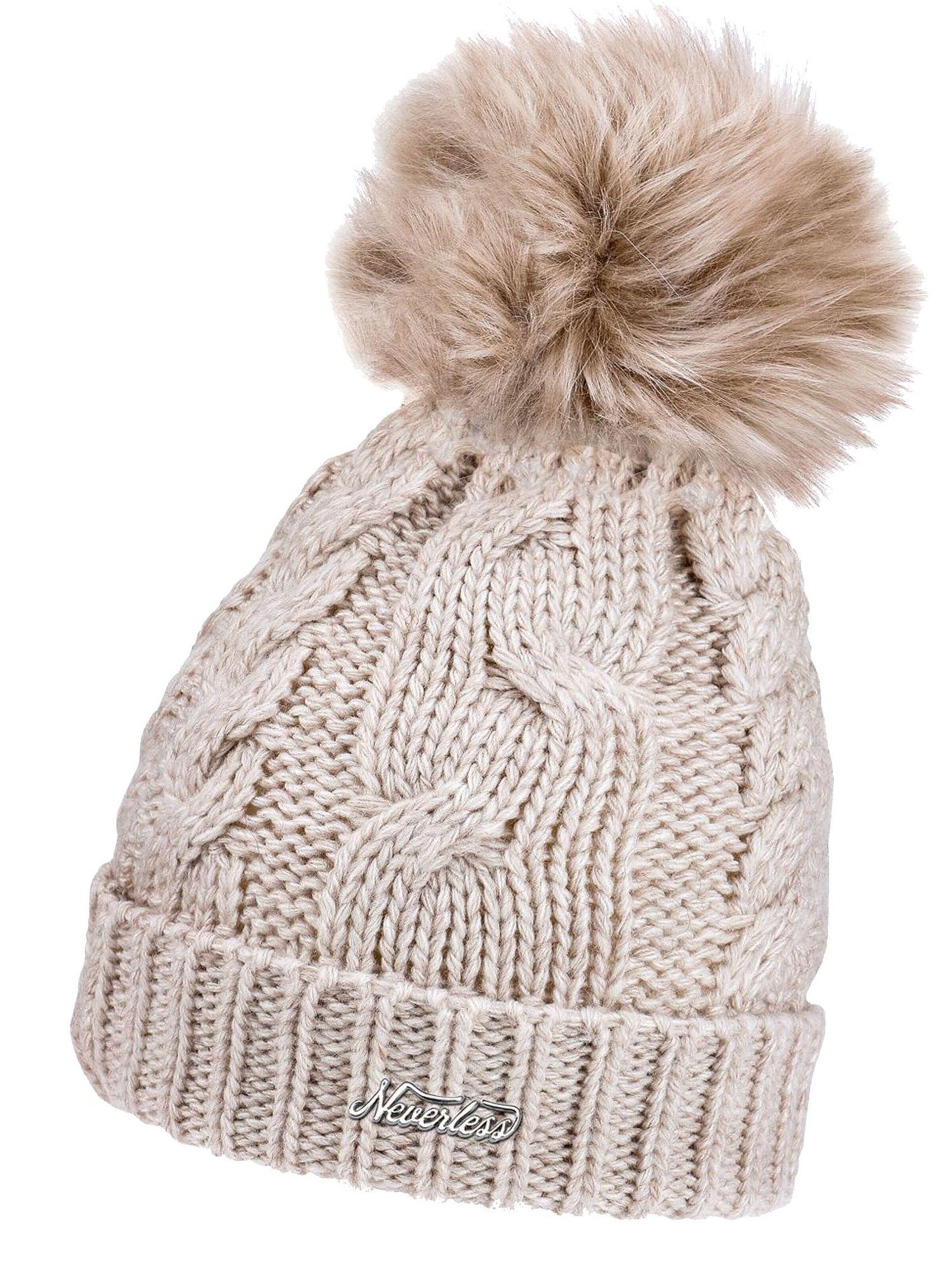 Neverless Beanie 'Model 36943' in Beige: front