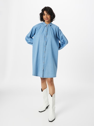 EDC BY ESPRIT Sukienka koszulowa w kolorze niebieski