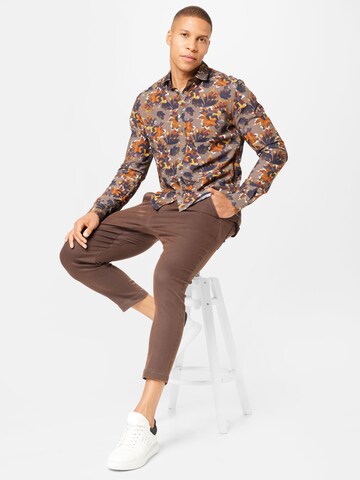 CINQUE Regular fit Button Up Shirt 'SPOTY' in Brown