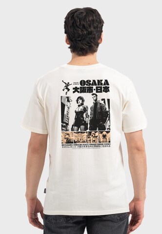 Oldskull Shirt 'Asian Manga Inspired Logo Graphic' in White: front