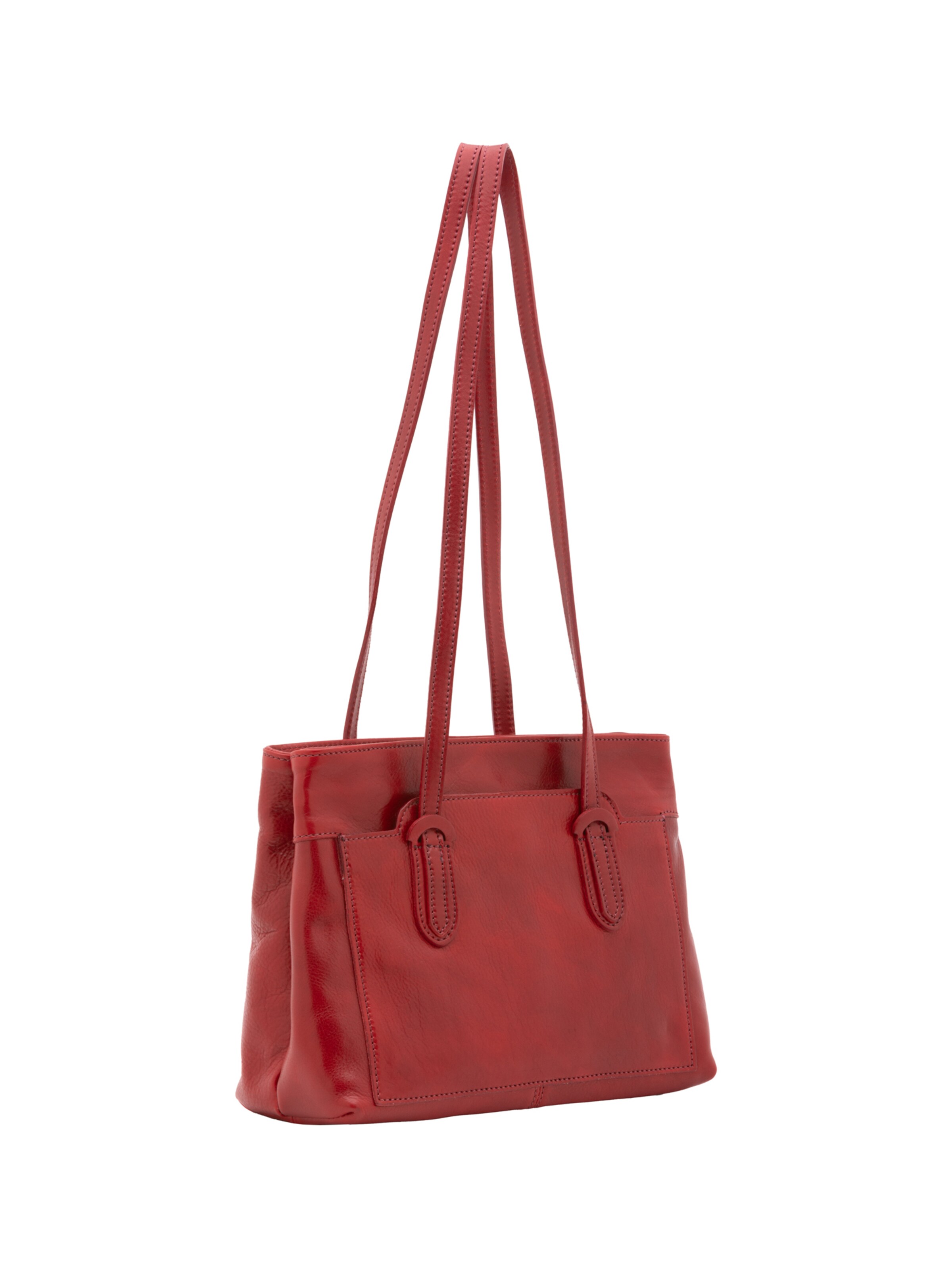 Borsa a spalla 'Borsa a Spalla Donna Vera Pelle Vacchetta - Chiusura Zip' di I Fratelli in rosso: frontale