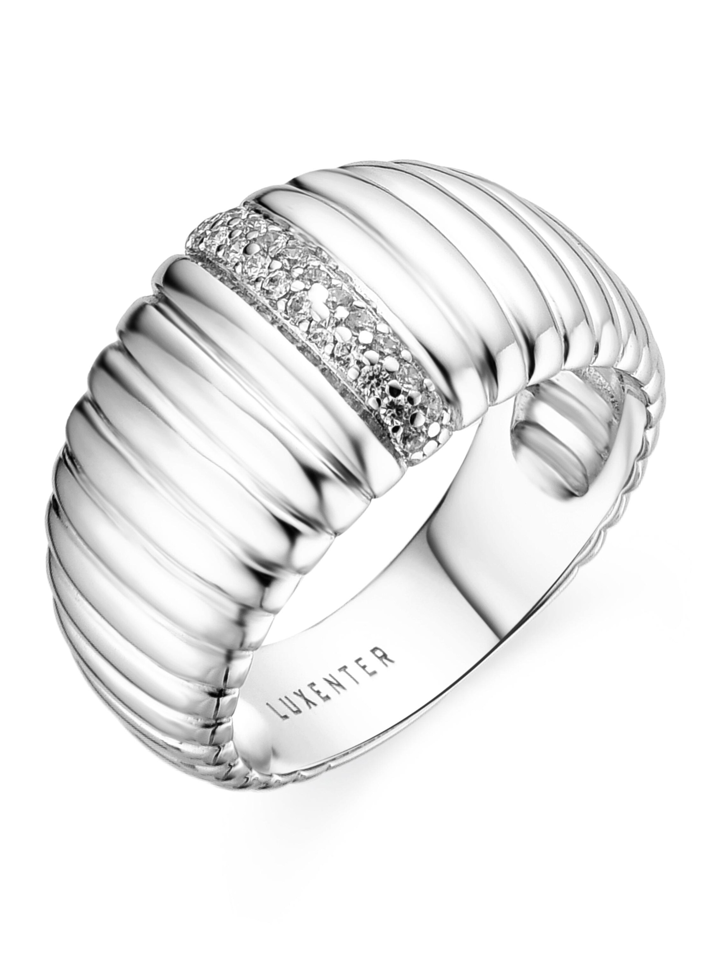 Luxenter Ring 'DORANE' in Zilver: voorkant