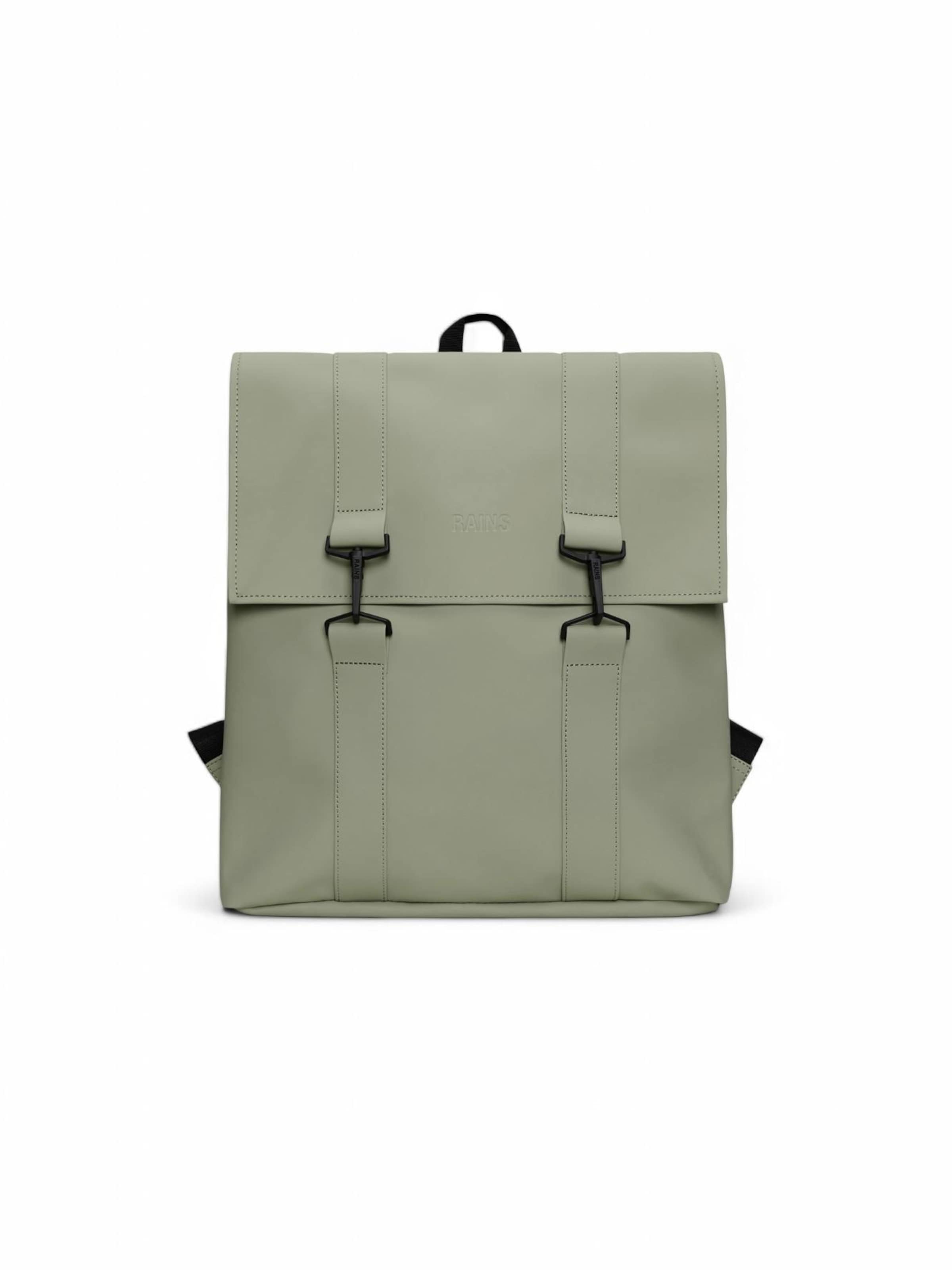Zaino di RAINS in verde: frontale