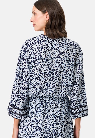 zero Bluse Print mit V-Ausschnitt in Blau