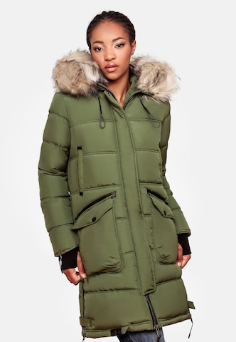MARIKOO Winter coat 'Chaskaa' in Green: front