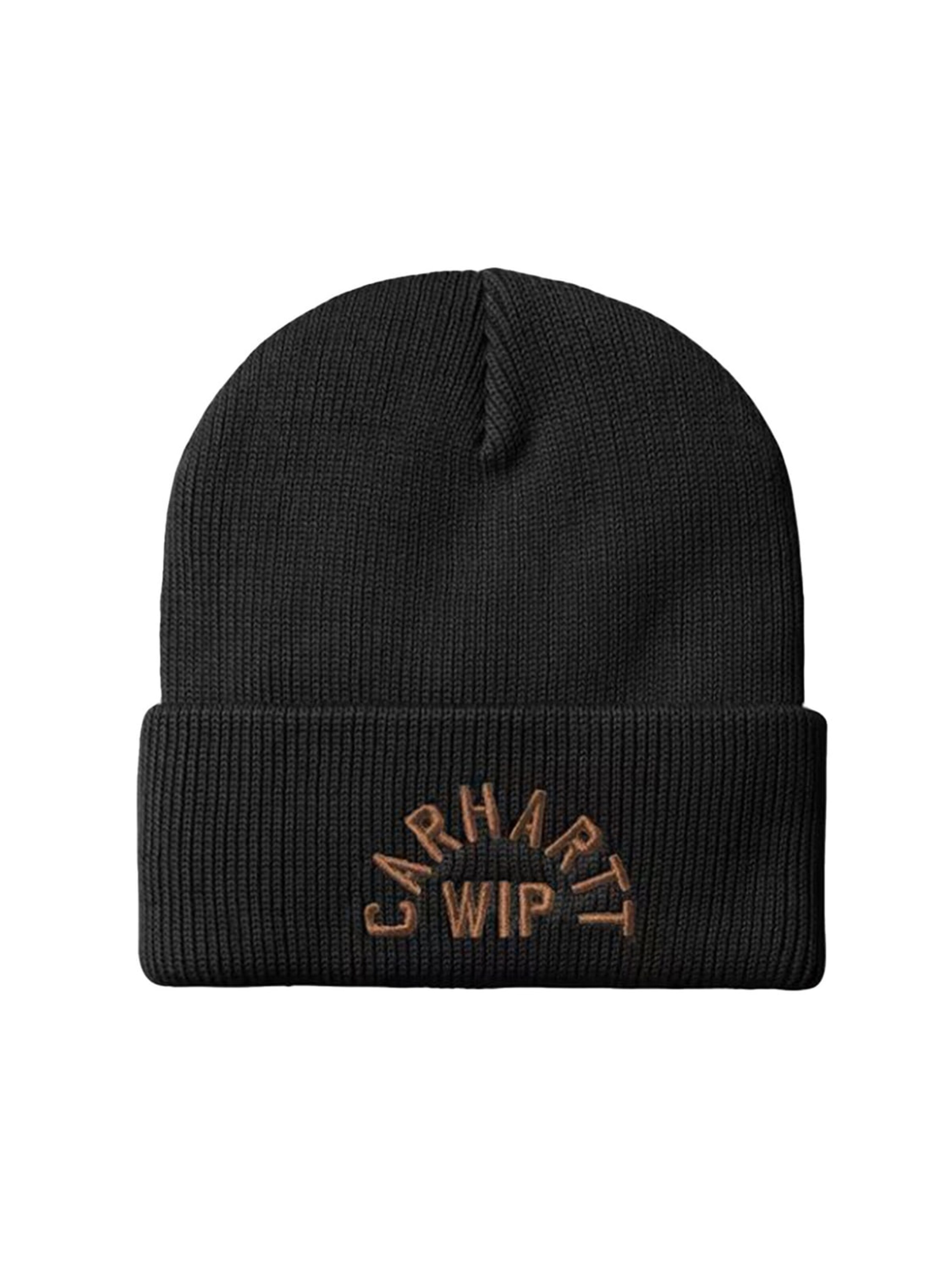 Carhartt WIP Hue 'ARCH SCRIPT BEANIE BLACK / WIP H BROWN' i brun: forside