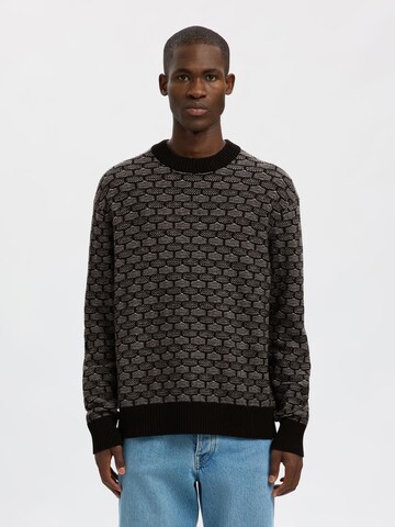 Pull-over SELECTED en noir : devant