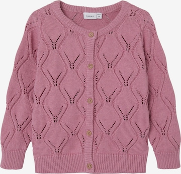 NAME IT Knit Cardigan in Pink: front