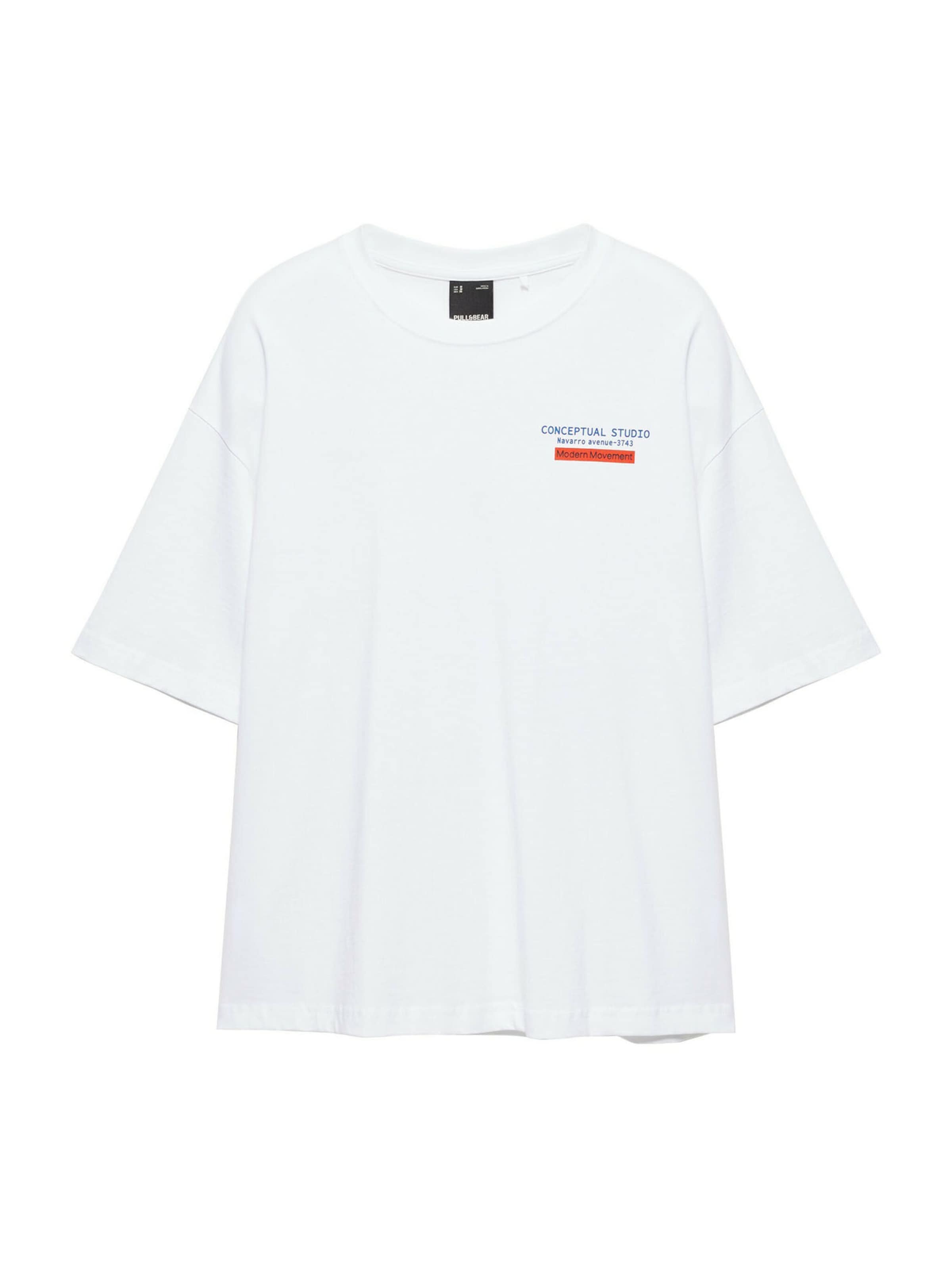 Pull&Bear Majica v velikosti XS  | modra / rdeča / bela barva, Prikaz izdelka