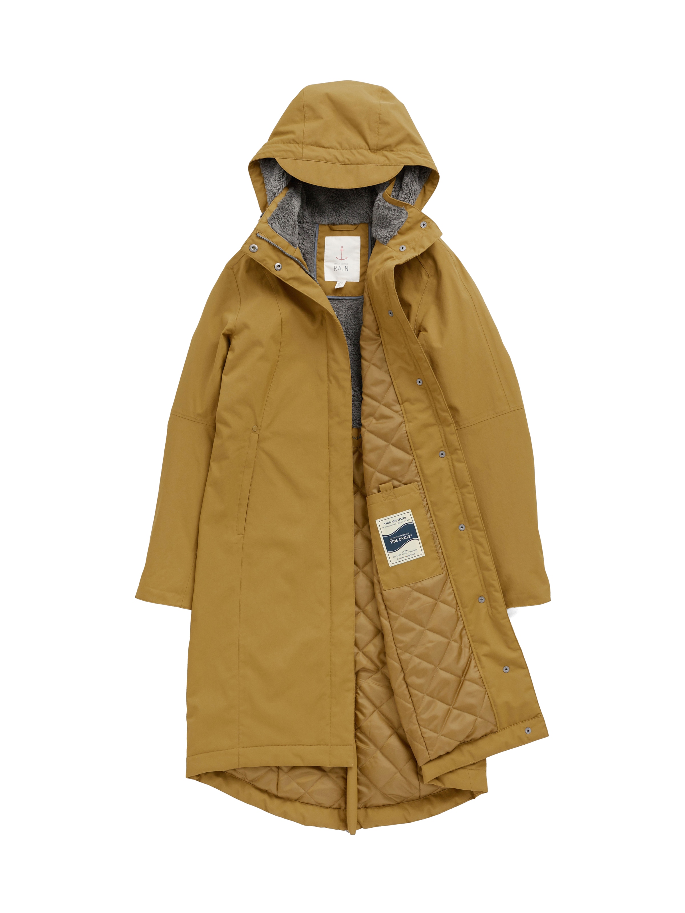 Seasalt Cornwall Toiminnallinen pitkä takki värissä keltainen: etupuoli