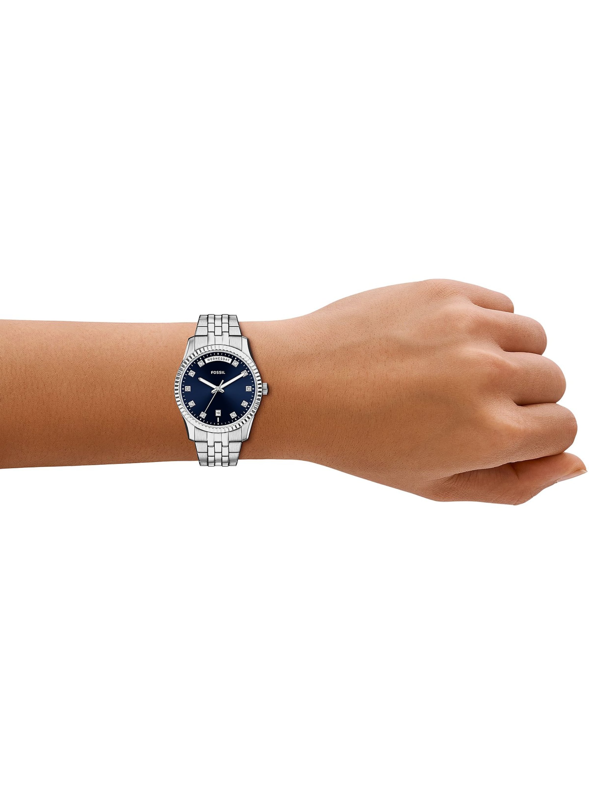 FOSSIL Analoguhr in Silber: Vorderseite