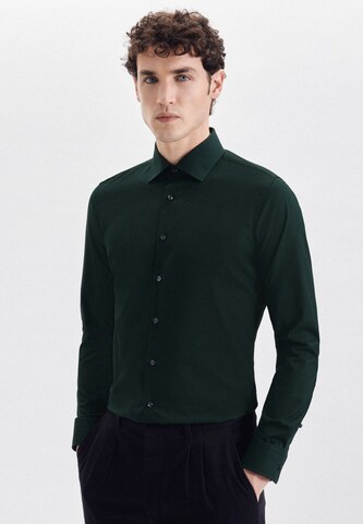 SEIDENSTICKER Slim fit Business Shirt in Green: front